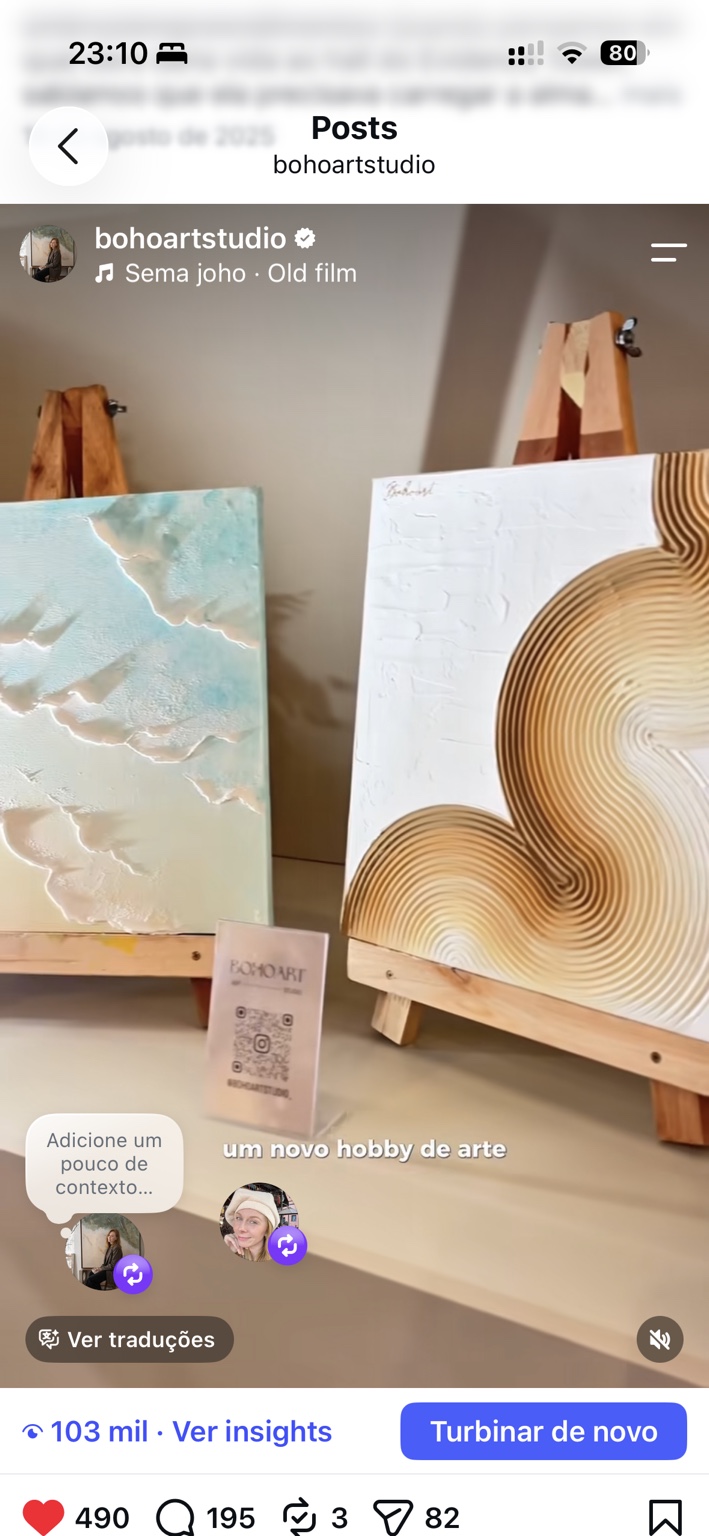Tela Mar e Tela Arcos Boho finalizadas no ateliê